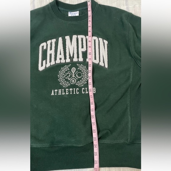 Champion Athletic Club Crest Crew Neck Sweatshirt Pullover Green Men’s Size M - Picture 5 of 10